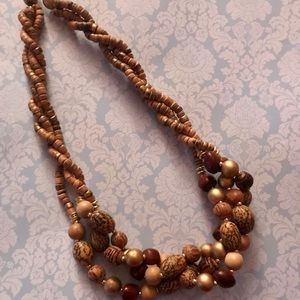 Wooden beaded necklace